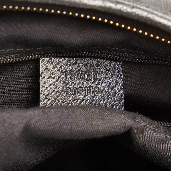 グッチ GGキャンバス アビー ハンドバッグ ショルダーバッグ 130737 ブラック キャンバス レザー レディース GUCCI 【中古】