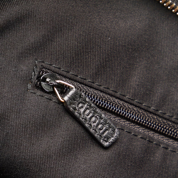 グッチ GGキャンバス アビー ハンドバッグ ショルダーバッグ 130737 ブラック キャンバス レザー レディース GUCCI 【中古】