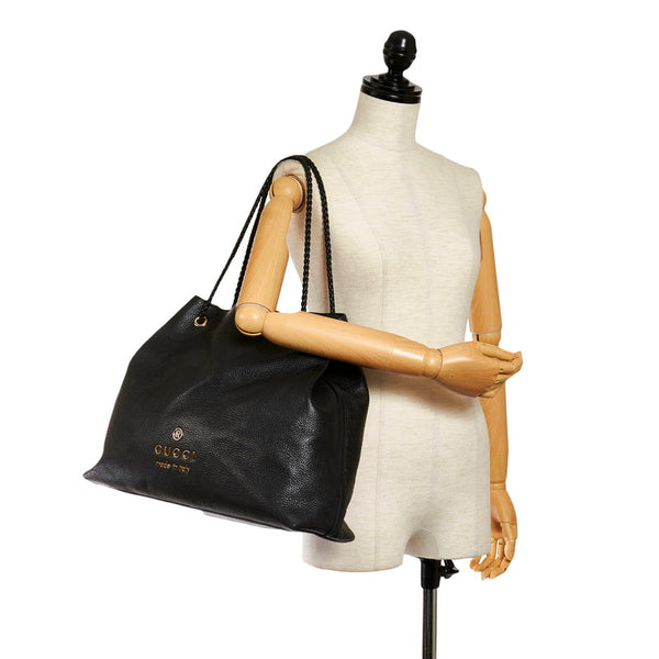 グッチ トートバッグ 380118 ブラック レザー レディース GUCCI 【中古】