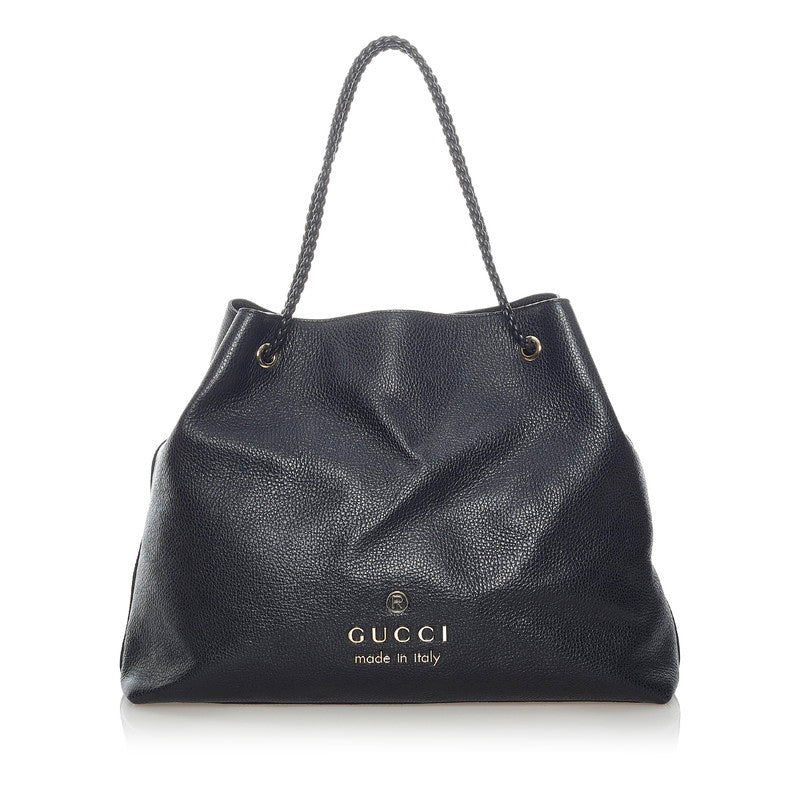 グッチ トートバッグ 380118 ブラック レザー レディース GUCCI 【中古】