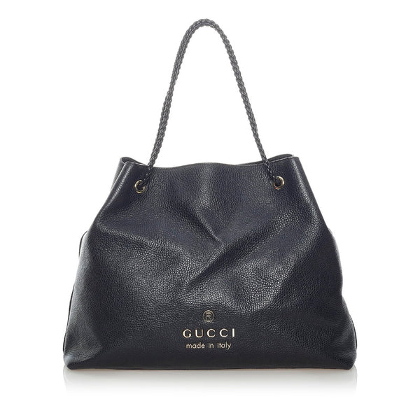 グッチ トートバッグ 380118 ブラック レザー レディース GUCCI 【中古】