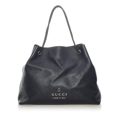 グッチ トートバッグ 380118 ブラック レザー レディース GUCCI 【中古】