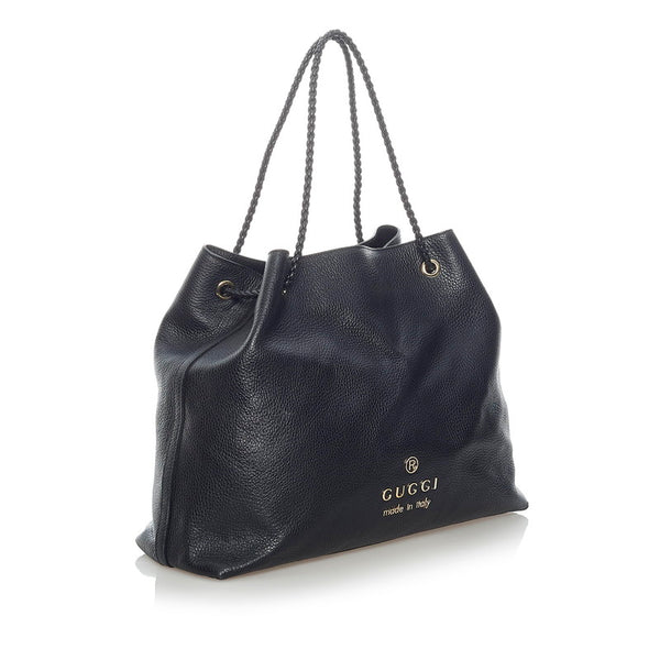 グッチ トートバッグ 380118 ブラック レザー レディース GUCCI 【中古】