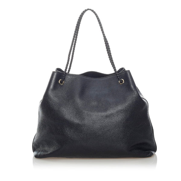 グッチ トートバッグ 380118 ブラック レザー レディース GUCCI 【中古】