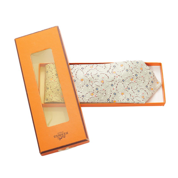 エルメス ネクタイ グリーン シルク メンズ HERMES 【中古】