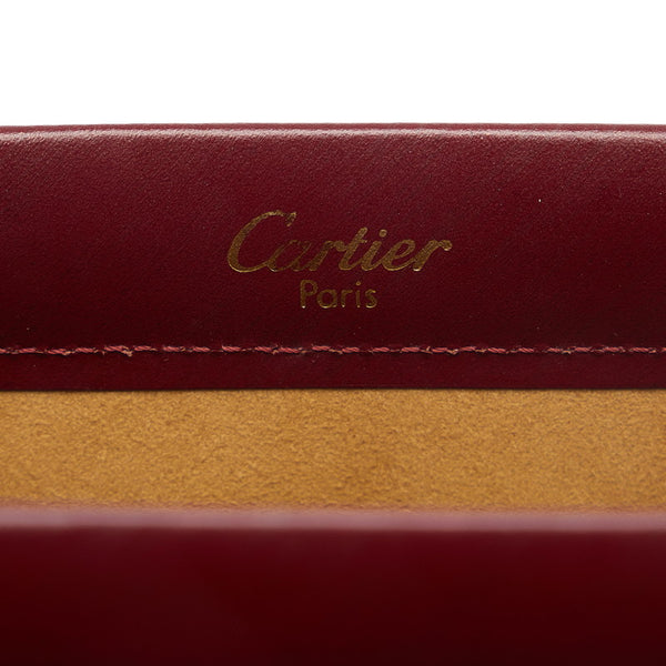 カルティエ トリニティ ハンドバッグ ワンショルダーバッグ ボルドー ワインレッド レザー メッキ レディース CARTIER 【中古】