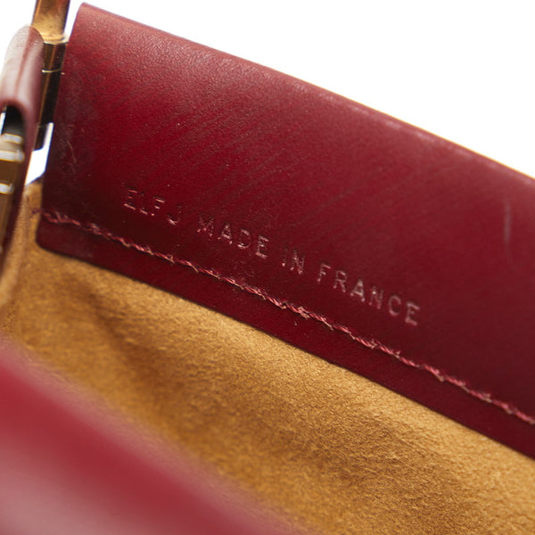 カルティエ トリニティ ハンドバッグ ワンショルダーバッグ ボルドー ワインレッド レザー メッキ レディース CARTIER 【中古】