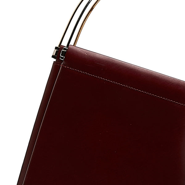 カルティエ トリニティ ハンドバッグ ワンショルダーバッグ ボルドー ワインレッド レザー メッキ レディース CARTIER 【中古】