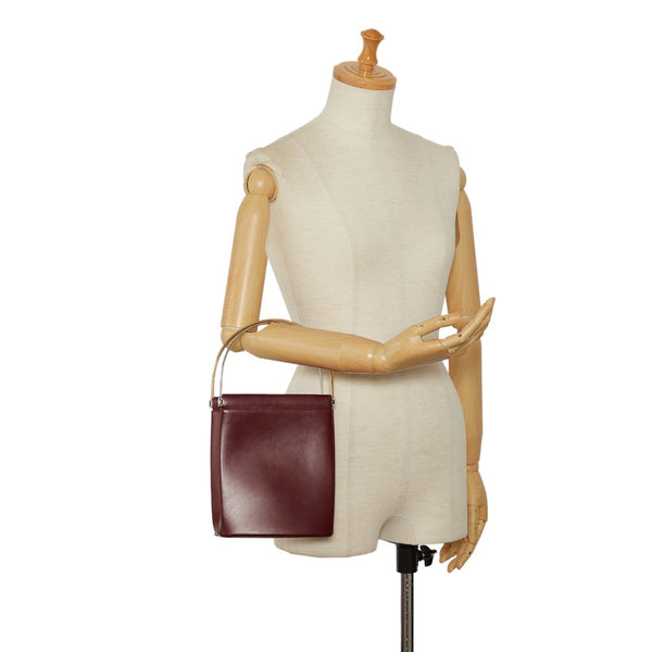 カルティエ トリニティ ハンドバッグ ワンショルダーバッグ ボルドー ワインレッド レザー メッキ レディース CARTIER 【中古】