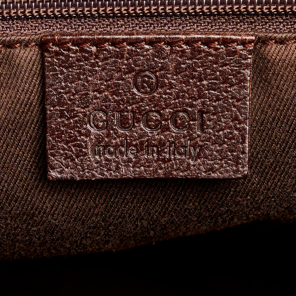 グッチ GGキャンバス ハンドバッグ 113017 ベージュ ブラウン キャンバス レザー レディース GUCCI 【中古】