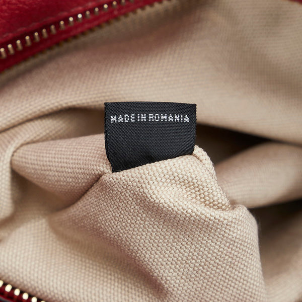 プラダ 三角ロゴプレート  ハンドバッグ ショルダーバッグ 2WAY レッド レザー レディース PRADA 【中古】
