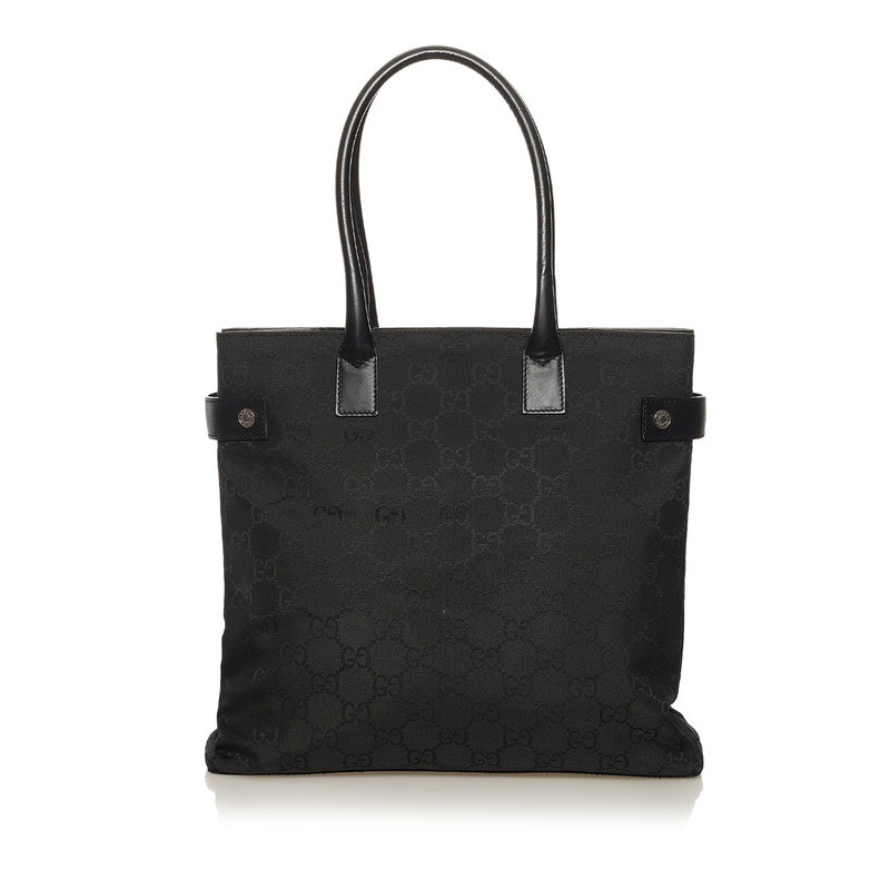 グッチ GGナイロン トートバッグ 143753 ブラック ナイロン レザー レディース GUCCI 【中古】