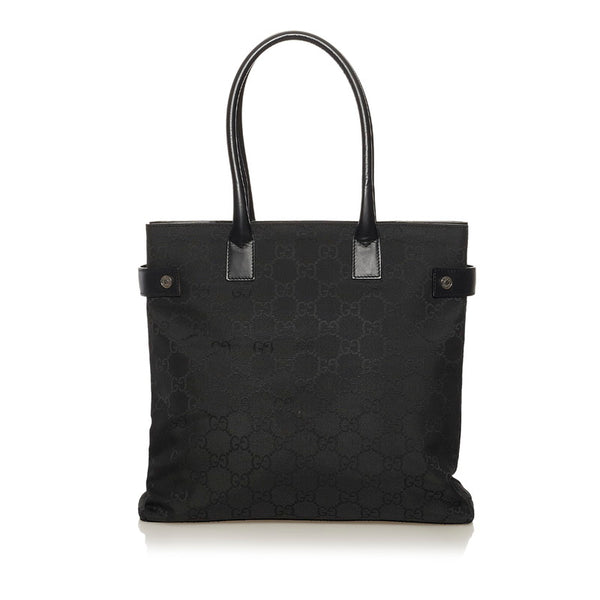 グッチ GGナイロン トートバッグ 143753 ブラック ナイロン レザー レディース GUCCI 【中古】