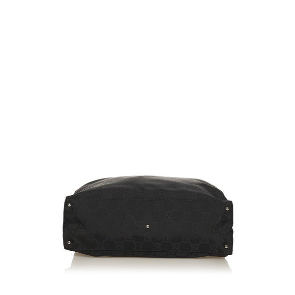 グッチ GGナイロン トートバッグ 143753 ブラック ナイロン レザー レディース GUCCI 【中古】