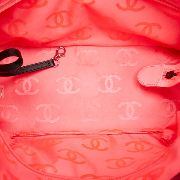 シャネル カンボンライン ラージ トートバッグ ブラック ラムスキン レディース CHANEL 【中古】