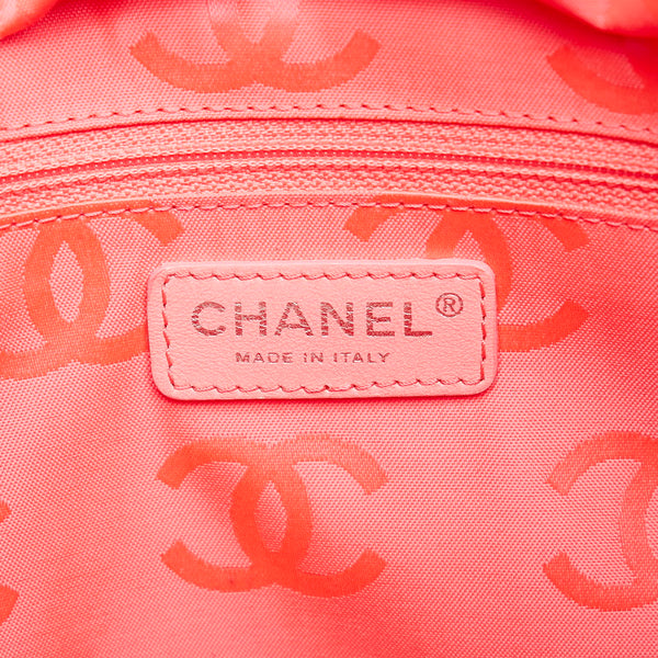 シャネル カンボンライン ラージ トートバッグ ブラック ラムスキン レディース CHANEL 【中古】