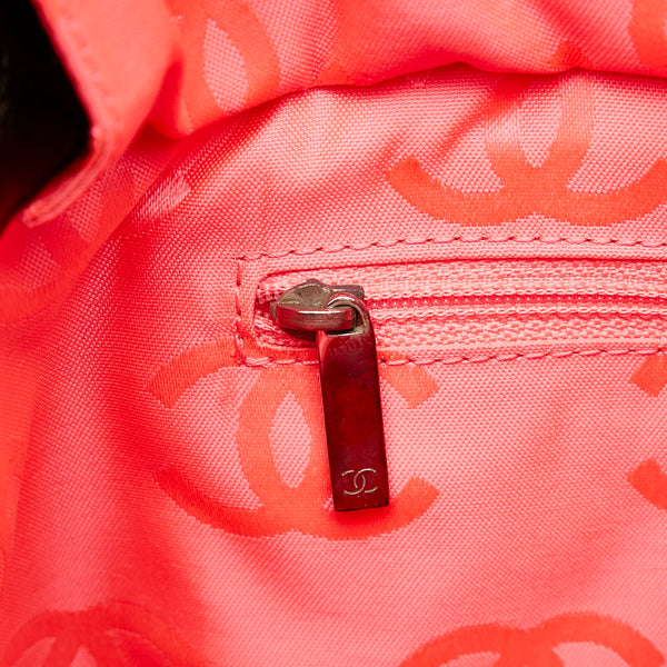 シャネル カンボンライン ラージ トートバッグ ブラック ラムスキン レディース CHANEL 【中古】