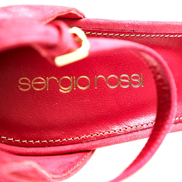 セルジオロッシ サンダル ピンク レザー レディース Sergio Rossi 【中古】