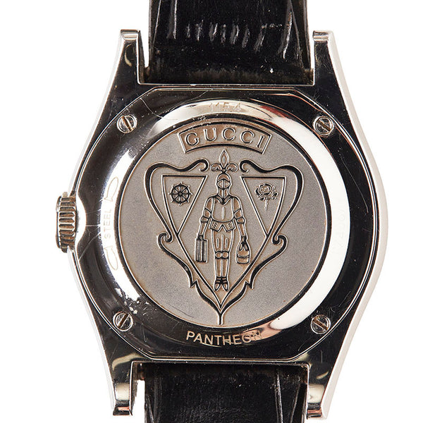 グッチ パンテオン 腕時計 115.4 クオーツ シェル文字盤文字盤 ステンレススチール レザー メンズ GUCCI 【中古】