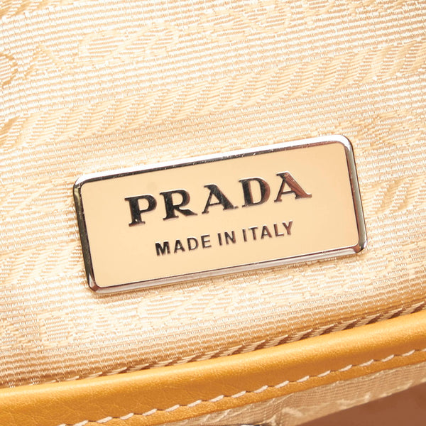 プラダ ハンドバッグ トートバッグ BN1010 マスタード ベージュ MIELE  レザー レディース PRADA 【中古】