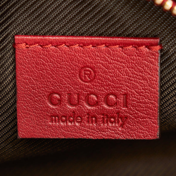 グッチ マイクログッチシマ 153228 レッド  エナメル ポーチ レディース GUCCI 【中古】