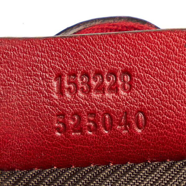 グッチ マイクログッチシマ 153228 レッド  エナメル ポーチ レディース GUCCI 【中古】