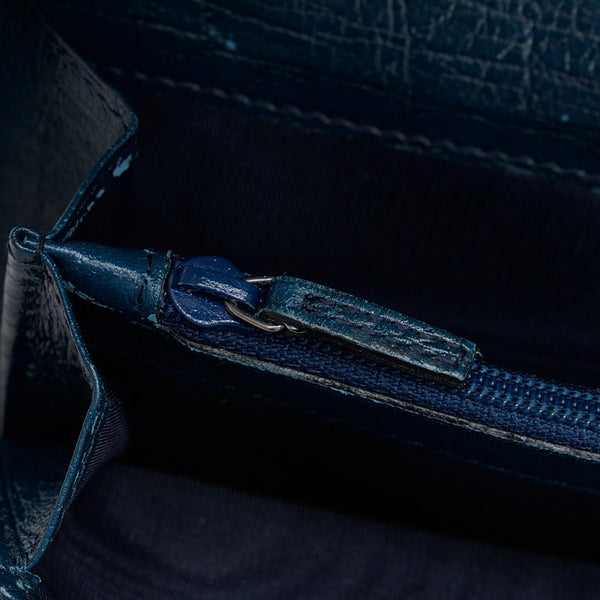 グッチ GGスプリーム ラウンドファスナー 長財布 146212 ベージュ ブルー PVC レザー レディース GUCCI 【中古】