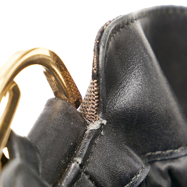 グッチ GGキャンバス バンブー ワンショルダーバッグ 001 4095 ブラウン ブラック キャンバス レザー レディース GUCCI 【中古】