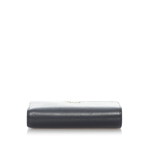 プラダ サフィアーノ 二つ折り財布 1ML225 ブラック レザー レディース PRADA 【中古】