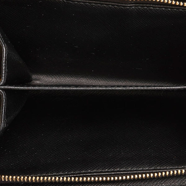 プラダ サフィアーノ 二つ折り財布 1ML225 ブラック レザー レディース PRADA 【中古】