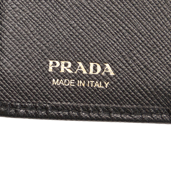プラダ サフィアーノ 二つ折り財布 1ML225 ブラック レザー レディース PRADA 【中古】