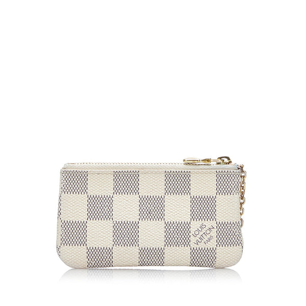 ルイ ヴィトン ダミエ アズール ポシェットクレ コインケース 小銭入れ N62659 ホワイト PVC レザー レディース LOUIS VUITTON 【中古】