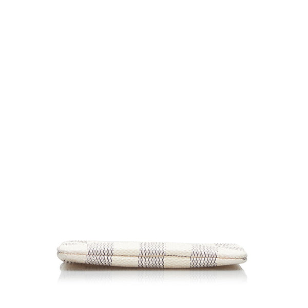 ルイ ヴィトン ダミエ アズール ポシェットクレ コインケース 小銭入れ N62659 ホワイト PVC レザー レディース LOUIS VUITTON 【中古】