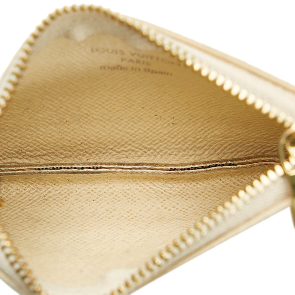 ルイ ヴィトン ダミエ アズール ポシェットクレ コインケース 小銭入れ N62659 ホワイト PVC レザー レディース LOUIS VUITTON 【中古】