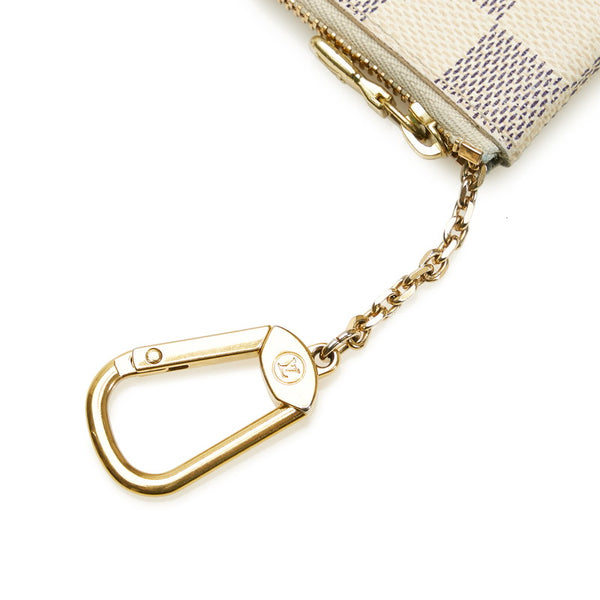 ルイ ヴィトン ダミエ アズール ポシェットクレ コインケース 小銭入れ N62659 ホワイト PVC レザー レディース LOUIS VUITTON 【中古】