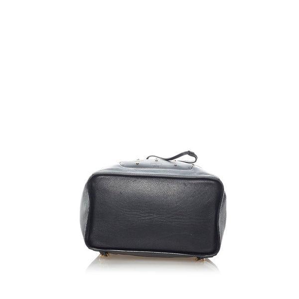エム シー エム スタッズ リュック デイパック ブラック PVC レザー レディース MCM 【中古】