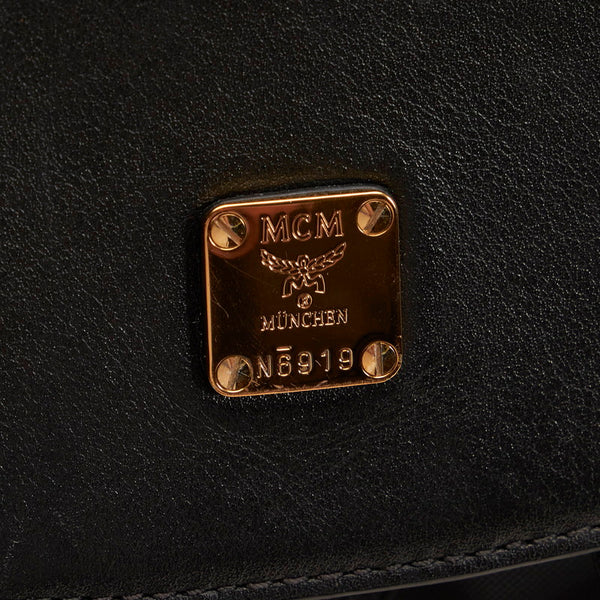 エム シー エム スタッズ リュック デイパック ブラック PVC レザー レディース MCM 【中古】