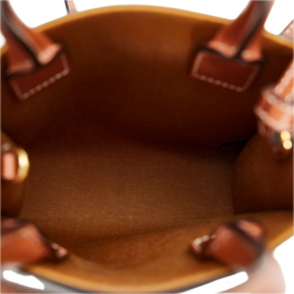 セリーヌ トリオンフ ミニ バーティカルカバ ハンドバッグ ショルダーバッグ 2WAY タン ブラウン PVC レザー レディース CELINE 【中古】