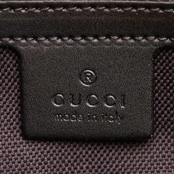 グッチ GGスプリーム 474293 ブラック グレー PVC レザー ウエストバッグ メンズ GUCCI 【中古】