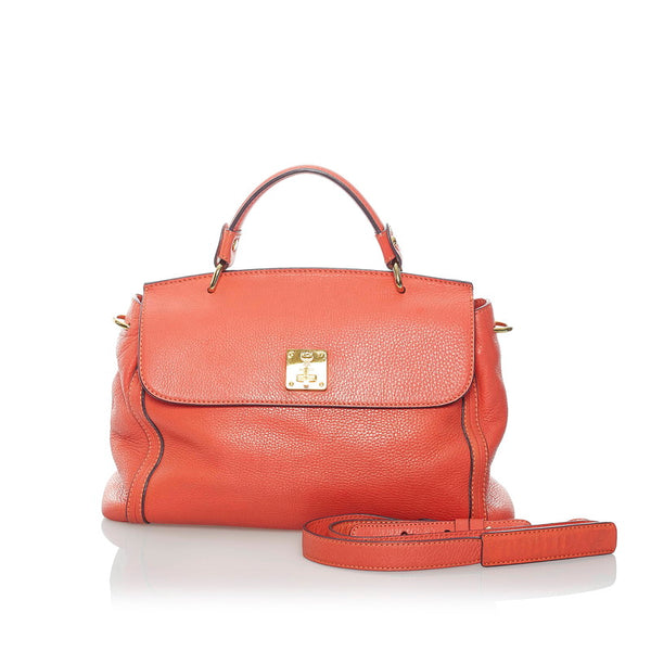エム シー エム ハンドバッグ ショルダーバッグ 2WAY オレンジ レザー レディース MCM 【中古】