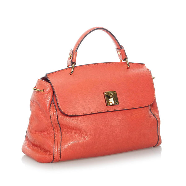 エム シー エム ハンドバッグ ショルダーバッグ 2WAY オレンジ レザー レディース MCM 【中古】