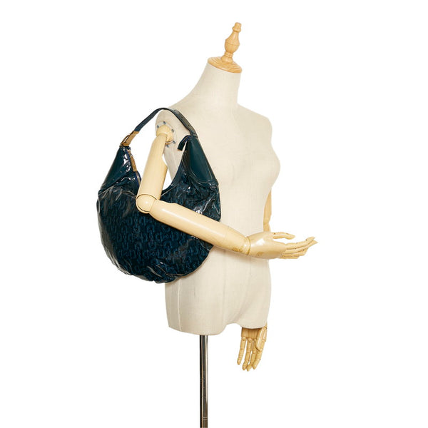 グッチ ホースビット ワンショルダーバッグ ハンドバッグ 145764 ダークグリーン パテントレザー レディース GUCCI 【中古】