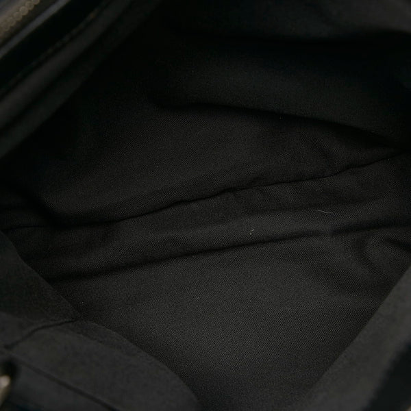 グッチ GGキャンバス ハンドバッグ 120837 ブラック キャンバス レザー レディース GUCCI 【中古】