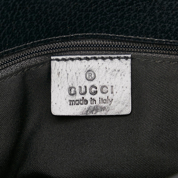 グッチ GGキャンバス ハンドバッグ 120837 ブラック キャンバス レザー レディース GUCCI 【中古】