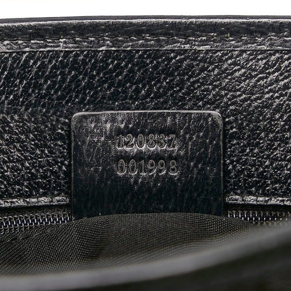 グッチ GGキャンバス ハンドバッグ 120837 ブラック キャンバス レザー レディース GUCCI 【中古】