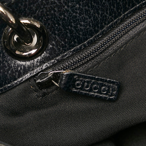 グッチ GGキャンバス ハンドバッグ 120837 ブラック キャンバス レザー レディース GUCCI 【中古】