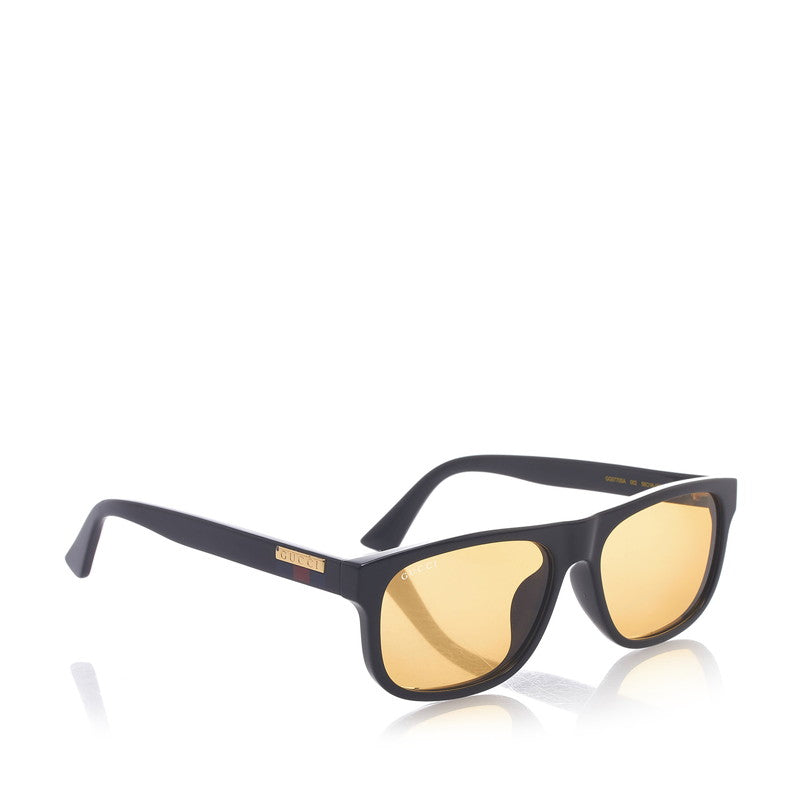 グッチ アジアンフィット ウェリントン型 サングラス GG0770SA ブラック ブラウン プラスチック レディース GUCCI 【中古】