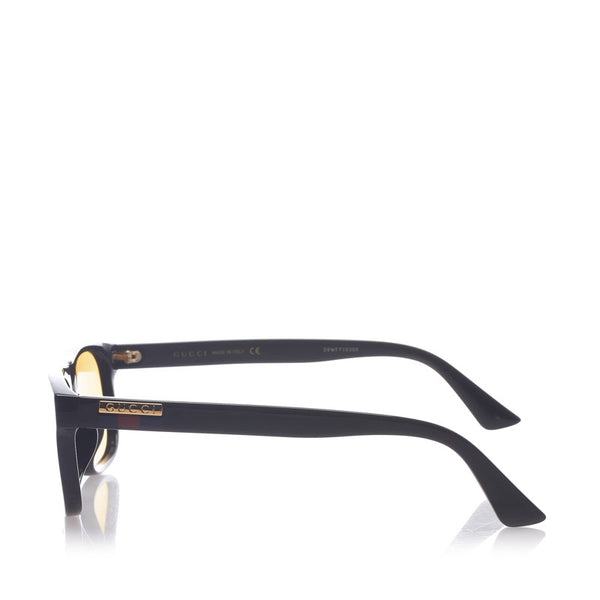 グッチ アジアンフィット ウェリントン型 サングラス GG0770SA ブラック ブラウン プラスチック レディース GUCCI 【中古】