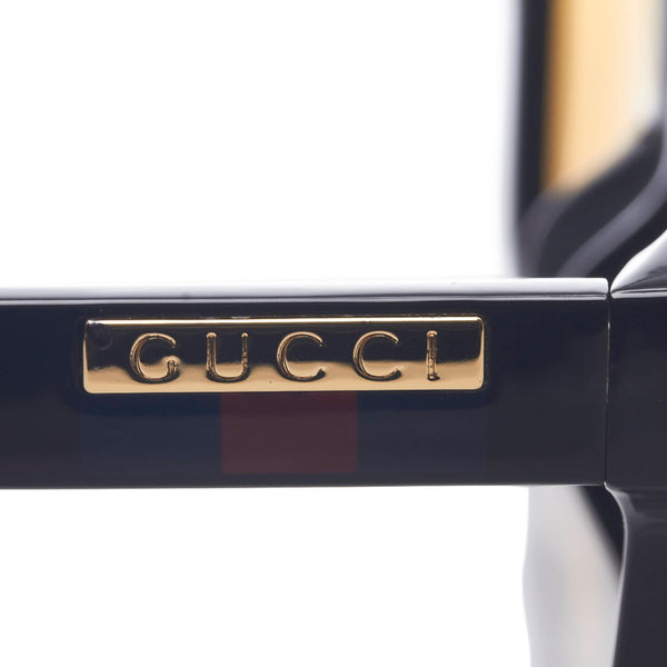 グッチ アジアンフィット ウェリントン型 サングラス GG0770SA ブラック ブラウン プラスチック レディース GUCCI 【中古】
