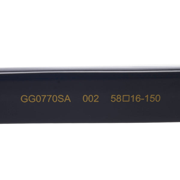 グッチ アジアンフィット ウェリントン型 サングラス GG0770SA ブラック ブラウン プラスチック レディース GUCCI 【中古】